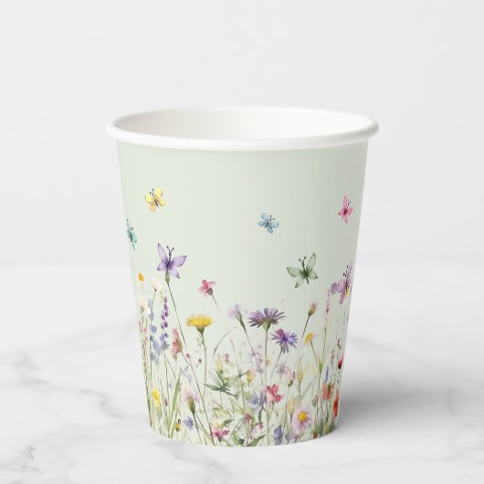 Wildblume-Party-Papiertasse Pappbecher (Rückseite)