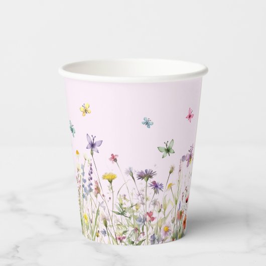 Wildblume-Party-Papiertasse Pappbecher (Rückseite)