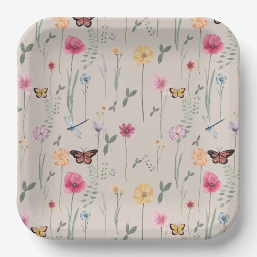 Wildblume Party Teller (Vorderseite)