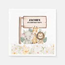 Wildblume Party Tier Geburtstagspartei Serviette