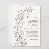 Wildblume Pastel Wedding Einladung (Vorderseite)