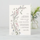 Wildblume Pastel Wedding Einladung (Stehend Vorderseite)