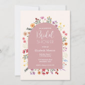 Wildblume Pastellfarben Rosa Brautparty Einladung (Vorderseite)