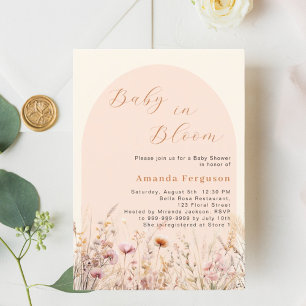 Wildblume Peach beige arch bloom Baby Dusche Einladung