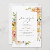 Wildblume Peach & Blush Brautparty Einladung (Vorderseite)