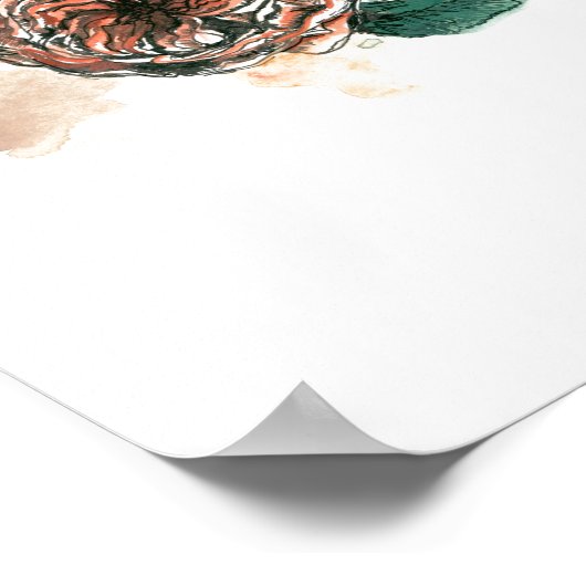 Wildblume: Peony Poster (Ecke)