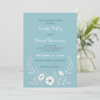 Wildblume periwinkle blau-elegante Hochzeit Einladung