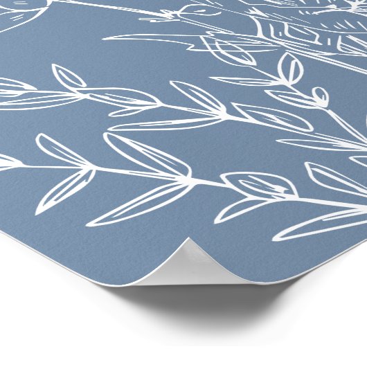 Wildblume Periwinkle Brautparty Begrüßungszeichen Poster (Ecke)