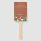 Wildblume Periwinkle Burnt Orange Hochzeitsprogram Fächer (Rückseite)