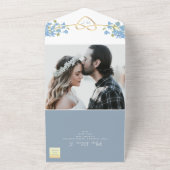 Wildblume Periwinkle Dusty Blue Wedding All In One Einladung (Außenbereich)