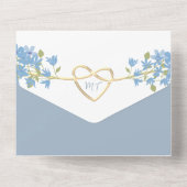 Wildblume Periwinkle Dusty Blue Wedding All In One Einladung (Rückseite)