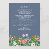 Wildblume Periwinkle Dusty Blue Wedding Programm (Rückseite)