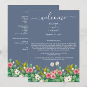 Wildblume Periwinkle Dusty Blue Wedding Programm (Vorne/Hinten)