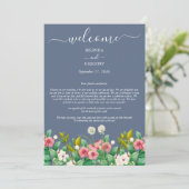 Wildblume Periwinkle Dusty Blue Wedding Programm (Stehend Vorderseite)