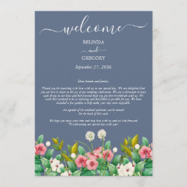Wildblume Periwinkle Dusty Blue Wedding Programm
