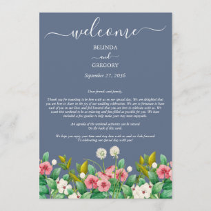 Wildblume Periwinkle Dusty Blue Wedding Programm