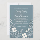 Wildblume periwinkle Hochzeit Einladung (Vorderseite)