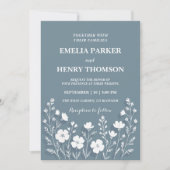 Wildblume periwinkle Hochzeit Einladung (Vorderseite)