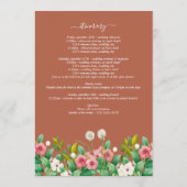 Wildblume Periwinkle Orange Hochzeitsreise Programm (Rückseite)