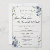 Wildblume Periwinkle Wedding Einladung (Vorderseite)