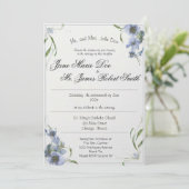 Wildblume Periwinkle Wedding Einladung (Stehend Vorderseite)