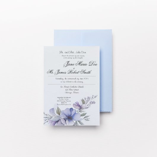Wildblume Periwinkle Wedding Einladung