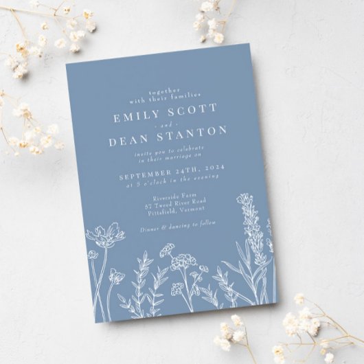 Wildblume Periwinkle Wedding Einladung