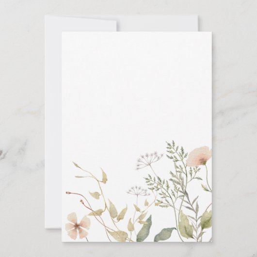 Wildblume Periwinkle Wedding Einladung (Rückseite)