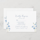 Wildblume Periwinkle Wedding RSVP Card (Vorne/Hinten)