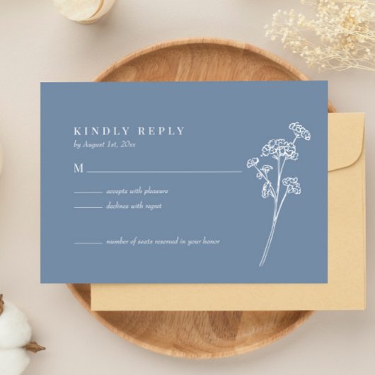 Wildblume Periwinkle Wedding RSVP Card Karte