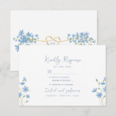 Wildblume Periwinkle Wedding RSVP Card Karte (Vorne/Hinten)
