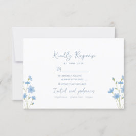 Wildblume Periwinkle Wedding RSVP Card Karte