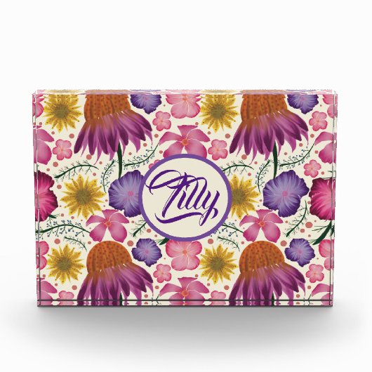 Wildblume Personalisiert Garden Fotoblock (Vorderseite)