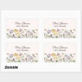 Wildblume personalisiert rechteckiger aufkleber (Blatt)