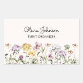 Wildblume personalisiert rechteckiger aufkleber (Vorderseite)