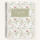 Wildblume Personalisiert Rezept Notizblock (Vorderseite)