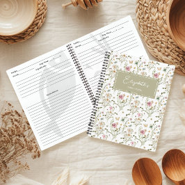Wildblume Personalisiert Rezept Notizblock