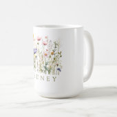 Wildblume personalisierter Name Kaffeetasse (VorderseiteRechts)