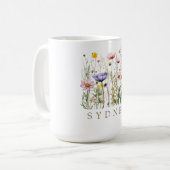 Wildblume personalisierter Name Kaffeetasse (Vorderseite Links)
