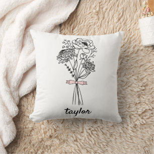 Wildblume Personalisierter Name Kissen