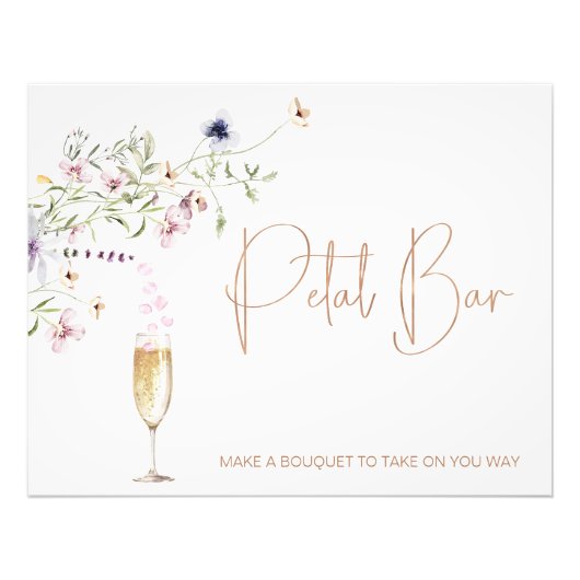 Wildblume Petals Bar Brautparty Signieren Fotodruck (Vorne)