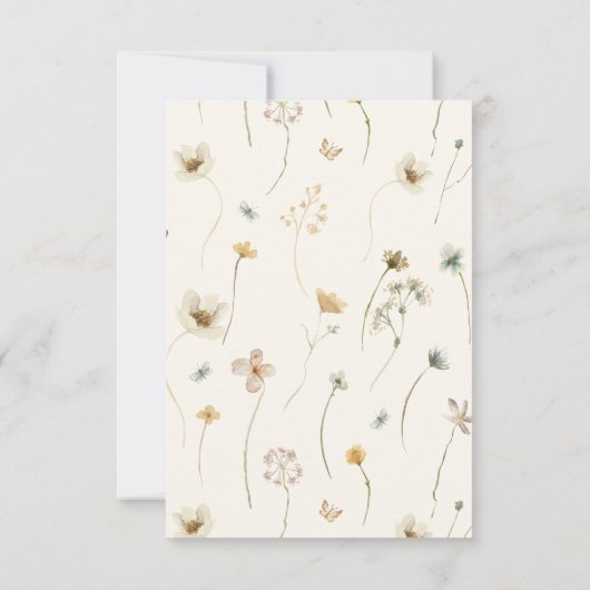 Wildblume Petals & Prosecco Brautparty Einladung (Rückseite)