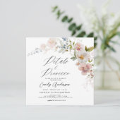 Wildblume Petals & Prosecco Brautparty Einladung (Stehend Vorderseite)