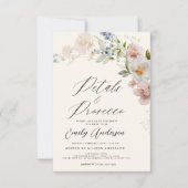 Wildblume Petals & Prosecco Brautparty Einladung (Vorderseite)