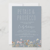 Wildblume Petals & Prosecco Brautparty Einladung (Vorderseite)