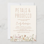 Wildblume Petals & Prosecco Brautparty Einladung (Vorderseite)
