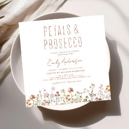 Wildblume Petals & Prosecco Brautparty Einladung