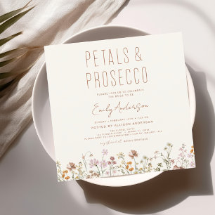 Wildblume Petals & Prosecco Brautparty Einladung