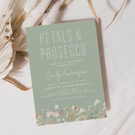 Wildblume Petals & Prosecco Brautparty Einladung