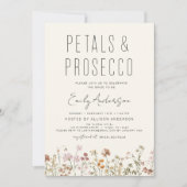 Wildblume Petals & Prosecco Brautparty Einladung (Vorderseite)